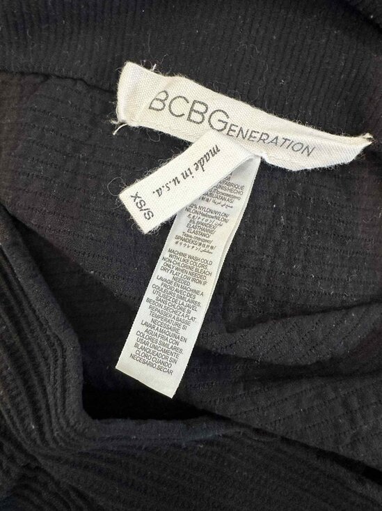 BCBGeneration Black Ribbed Knit Pencil Skirt, Size S/XS - Picture 3 of 3